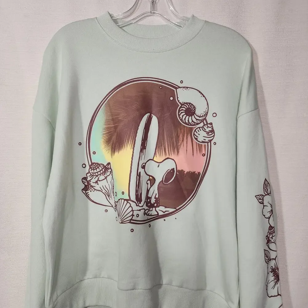 Snoopy surfing Green sweatshirt size XS